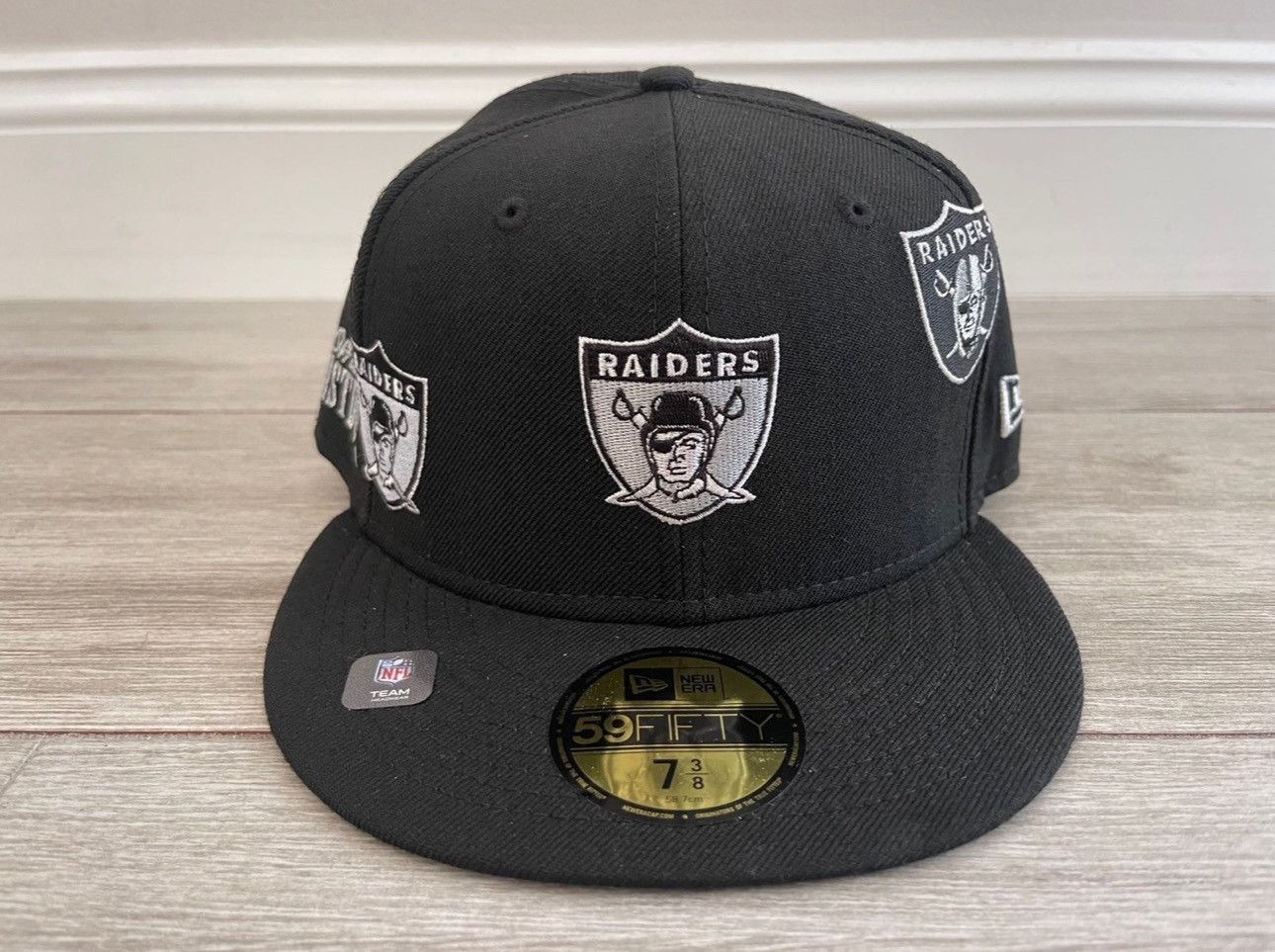 image of Las Vegas Raiders Nation New Era Just Don Black Fitted 7 3/8, Men's