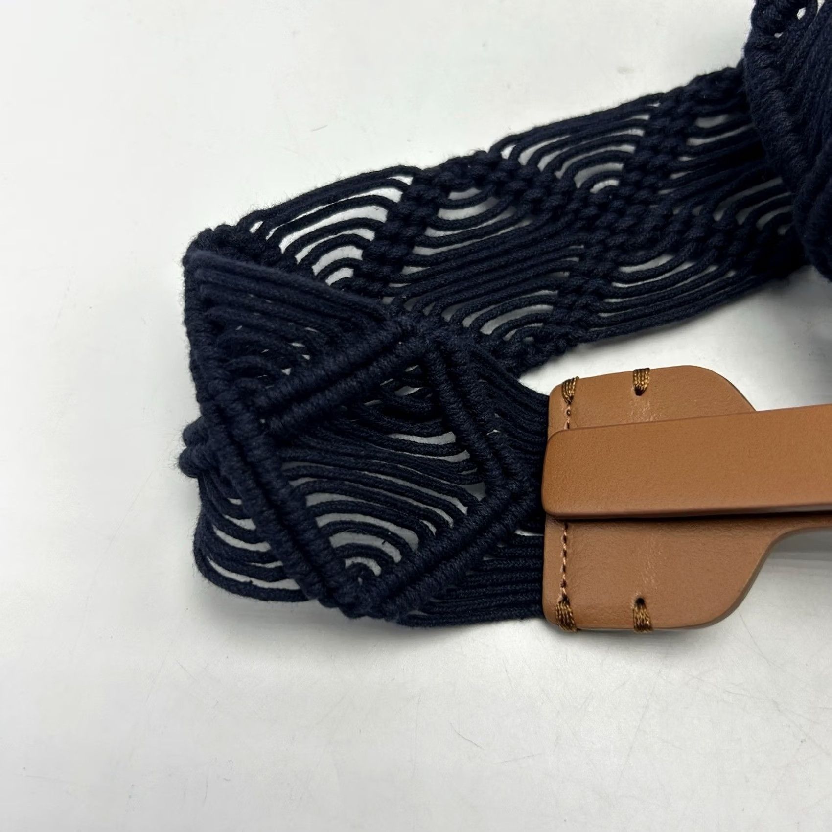 Talbots Talbots Belt Womens XL Blue Leather Braided Belt with Buckle Adjustable 2.25" Wide Braided Belt Classic Style Size ONE SIZE - 4 Thumbnail