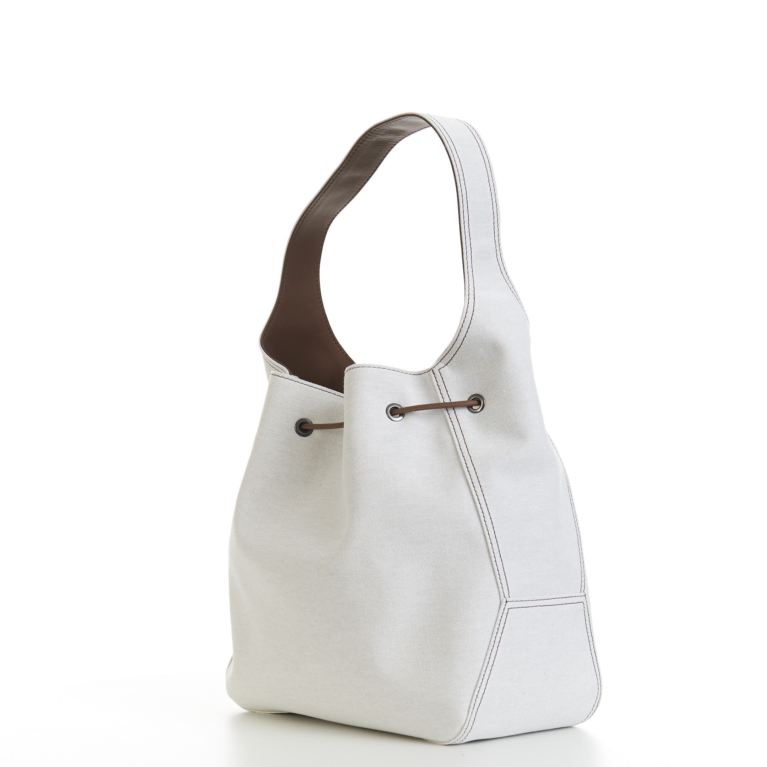 Brunello Cucinelli BC Duo Bucket Bag In Cotton & Linen Gabardine Size ONE SIZE - 6 Thumbnail
