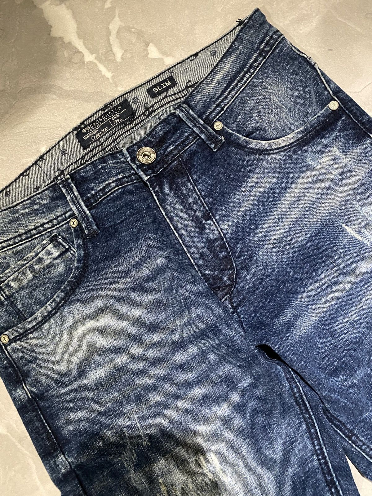 Japanese Brand Destroyed 90s Grunge Slim Fit Jeans Size US 30 / EU 46 - 3 Thumbnail
