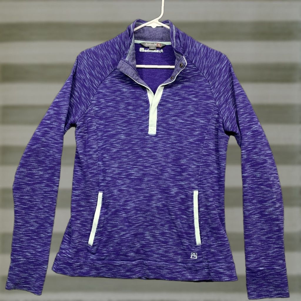 Avalanche Avalanche Athletic Pullover Top Women’s Medium Purple White Kangaroo Pocket LOGO Size M / US 6-8 / IT 42-44 - 1 Thumbnail