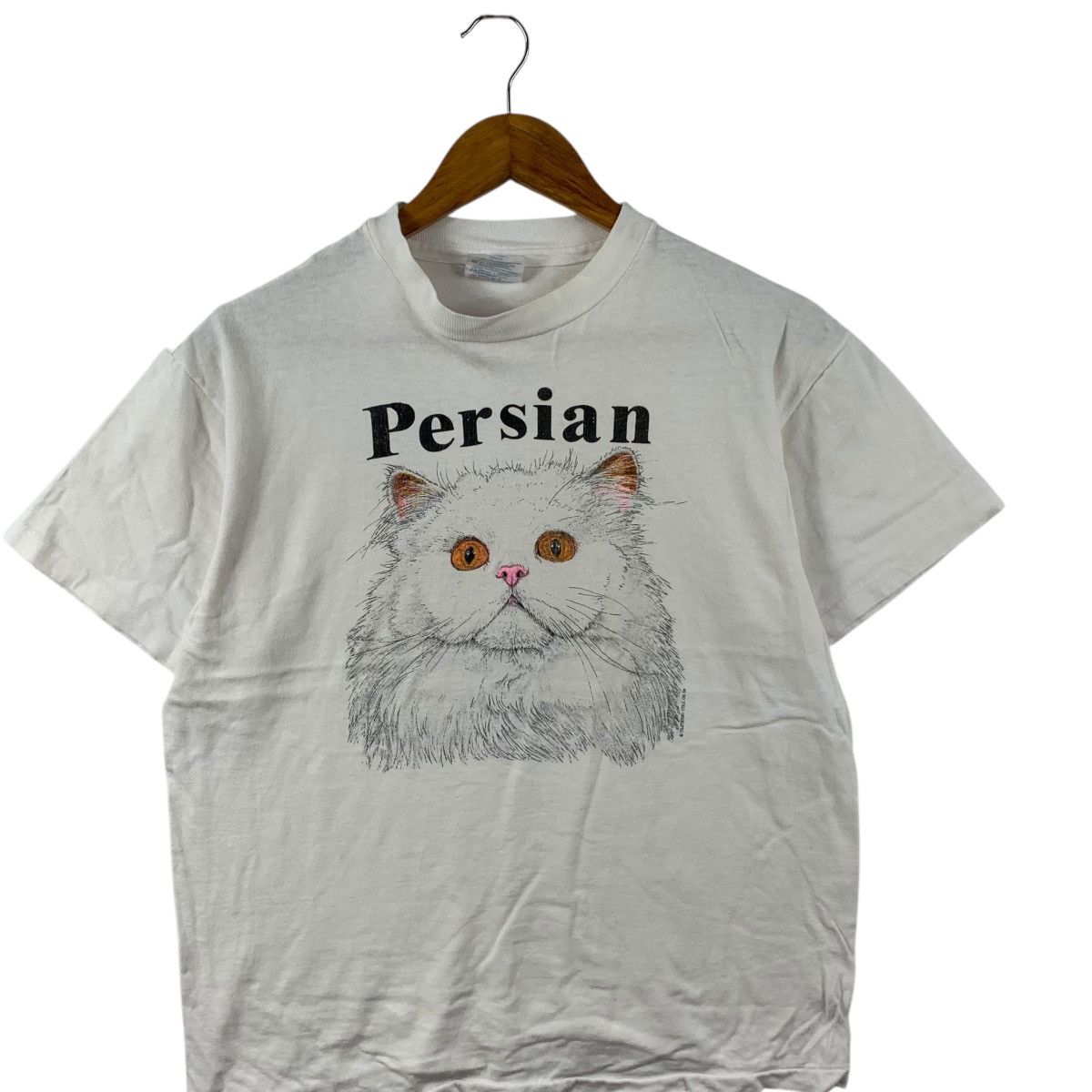 Vintage Vintage 90’ PERSIAN CAT BREED Painting Illustration Tee Size M / US 6-8 / IT 42-44 - 3 Thumbnail