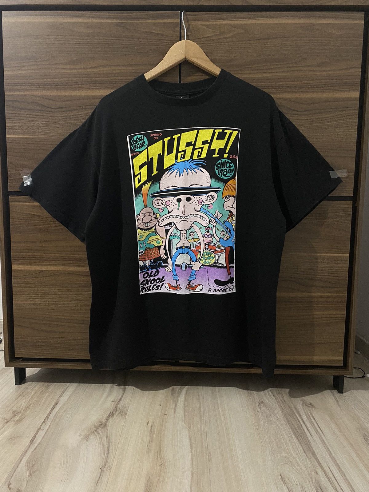 image of Stussy X Peter Bagge Vintage T Shirt XL in Black, Men's