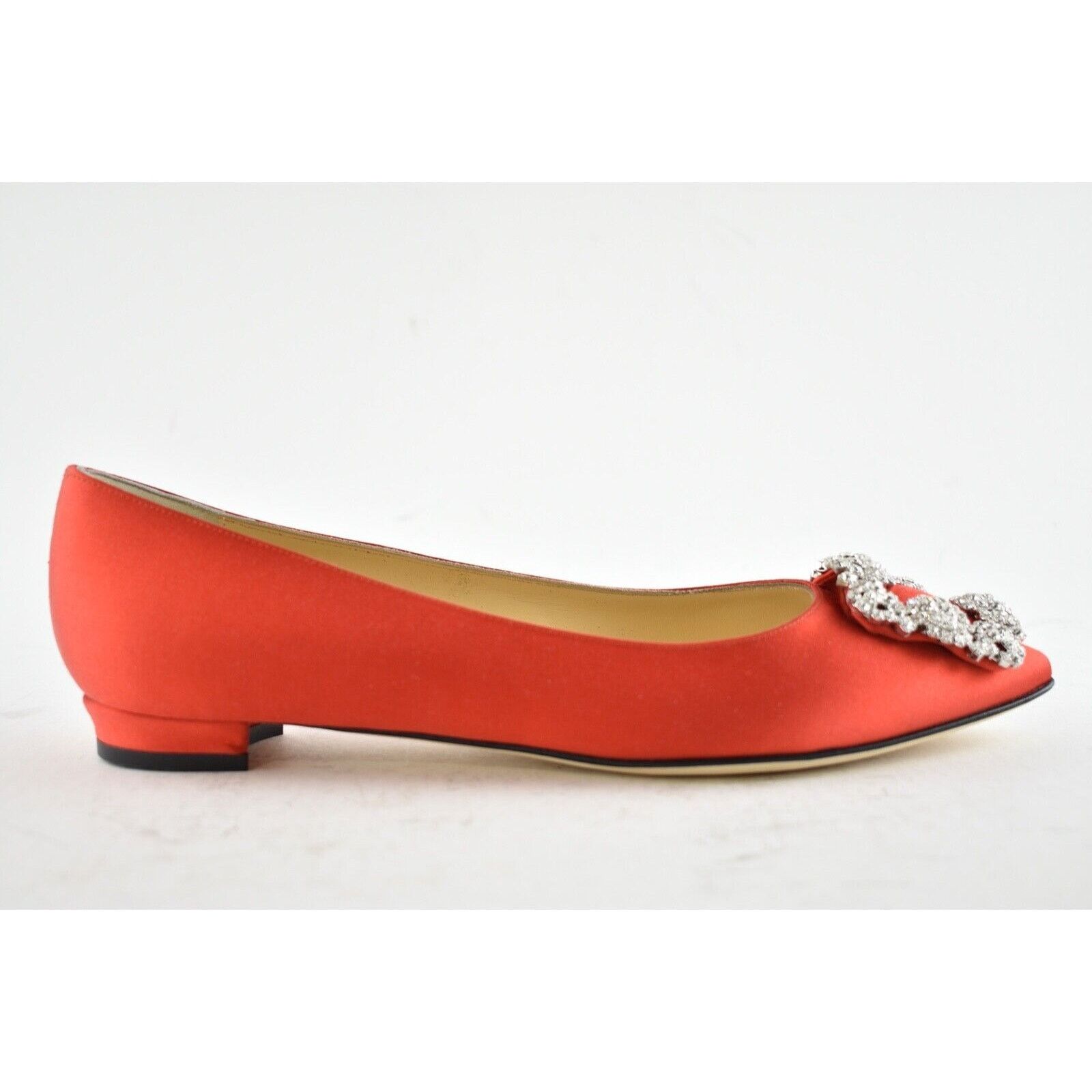 Manolo Blahnik Hangisi Satin Silver Jewel Buckle Ballerina Ballet Flat 36 Size US 6 / IT 36 - 3 Thumbnail