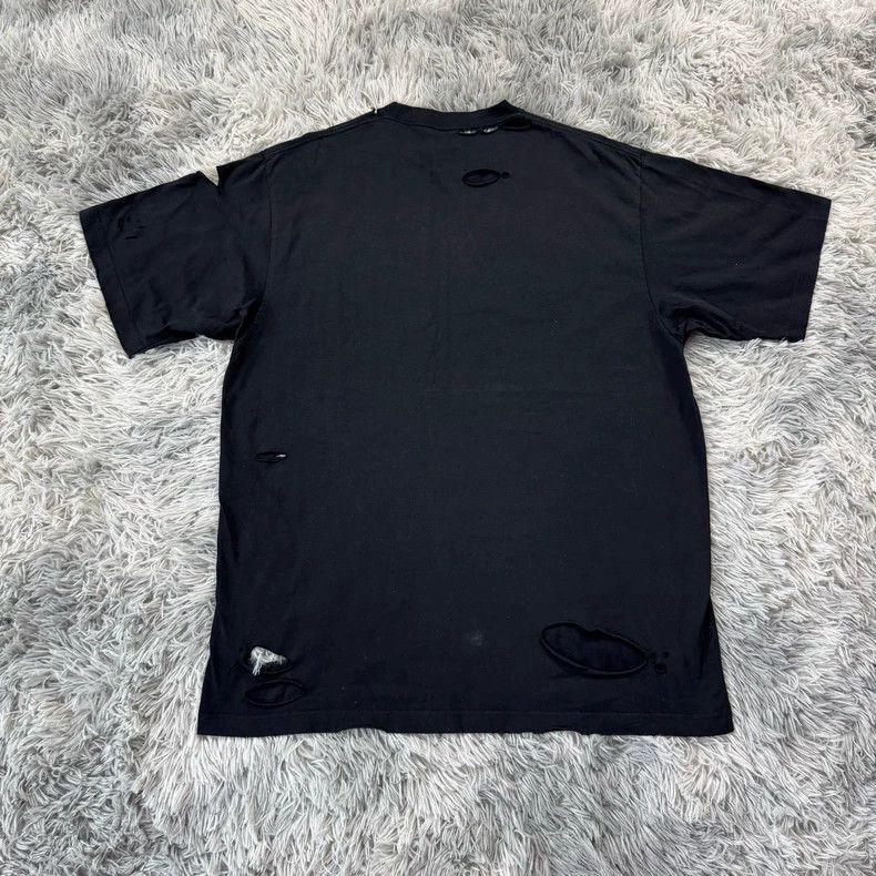 Balenciaga Balenciaga Distressed Black Short Sleeve Tee Size US S / EU 44-46 / 1 - 5 Thumbnail