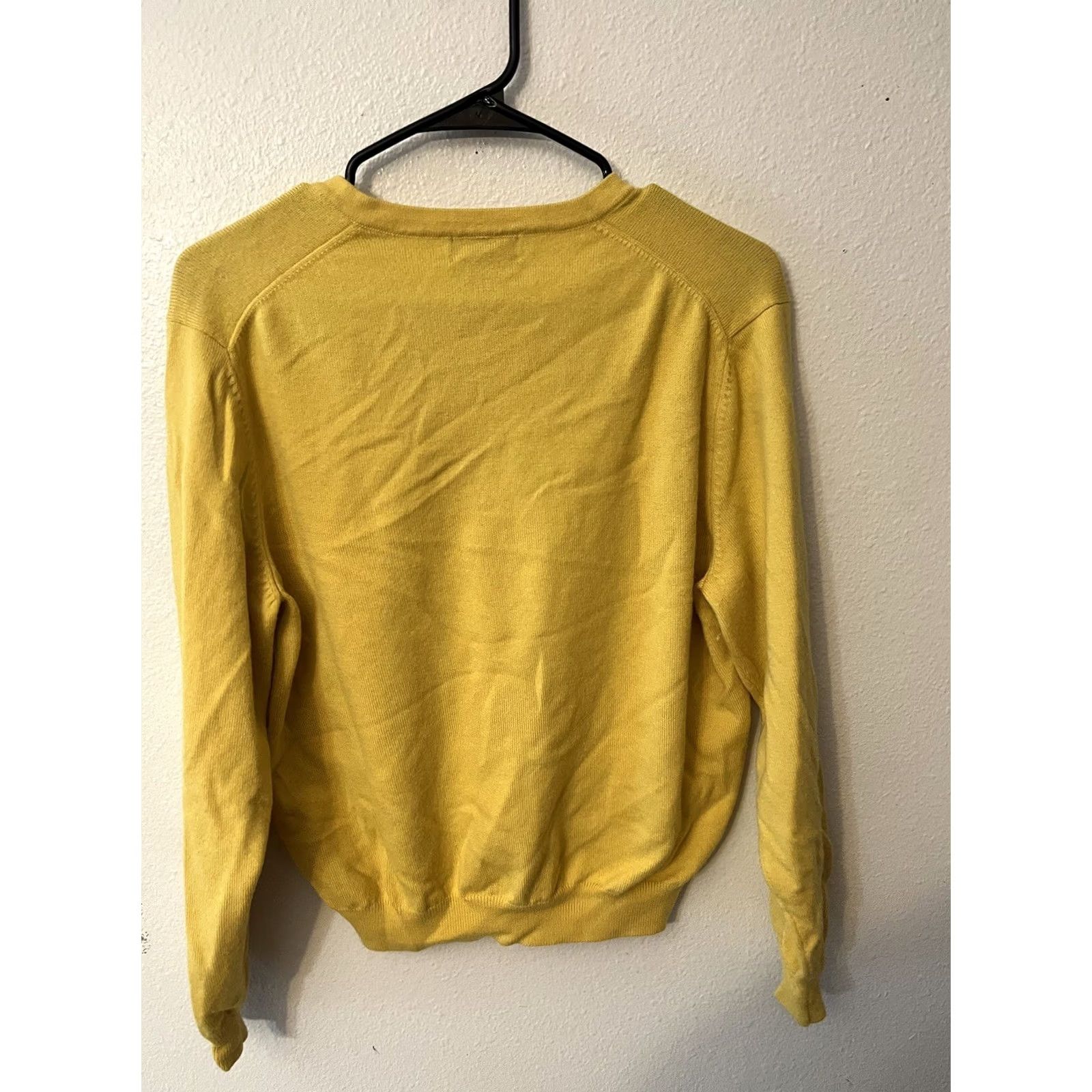 Brooks Brothers Brooks Brothers "346" Sweater Mens Medium Yellow Merino Wool Blend V-Neck Size US M / EU 48-50 / 2 - 3 Thumbnail
