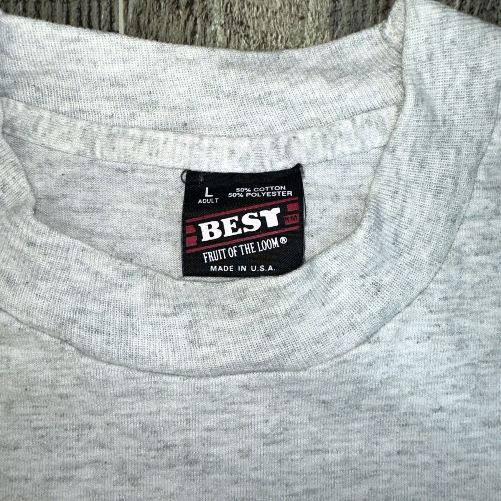 Fruit Of The Loom VINTAGE Fruit of the Loom T-Shirt Men L Gray Beaver liquors USA 90s Size US L / EU 52-54 / 3 - 3 Thumbnail