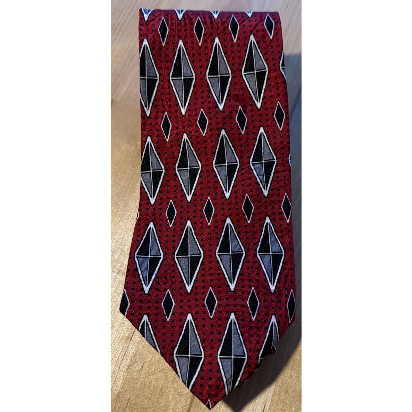 Moreschi Giorgio Moreschi London Red Gray Neck Tie 100% Silk Designer Size ONE SIZE - 5 Thumbnail