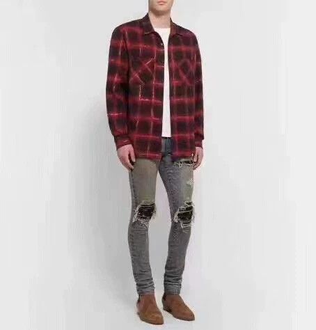 Amiri Amiri Red Plaid Glitter Shirt Size US M / EU 48-50 / 2 - 7 Thumbnail