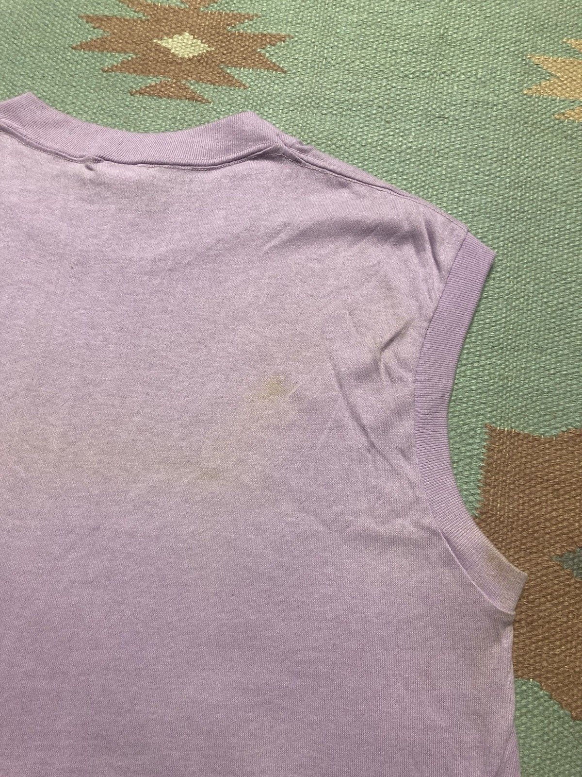 Vintage Vintage 70s t shirt lilac blank stained soft cropped XL Size XL / US 12-14 / IT 48-50 - 6 Thumbnail