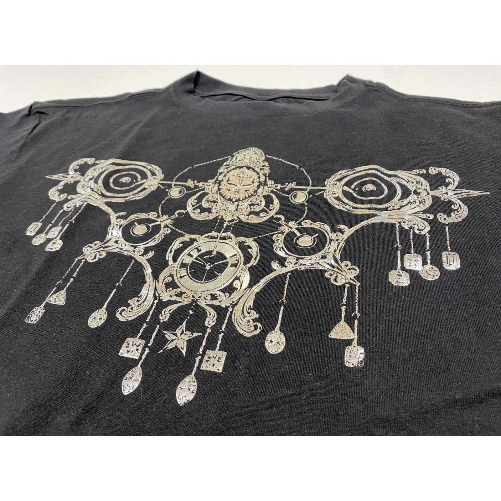 Adidas Adidas Men's Vintage 2008 T-Shirt Sz M Crew Neck Short Sleeve Black Cotton Medallion Clock Trefoil Double-Sided Graphic Print Size US M / EU 48-50 / 2 - 6 Thumbnail