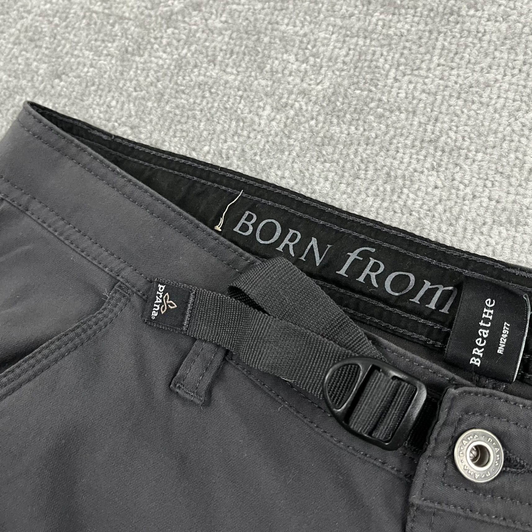 Prana Prana Pants Mens 34 x 31 Gray Belted Stretch Hiking Trekking Trail Roll Up Size US 34 / EU 50 - 7 Thumbnail