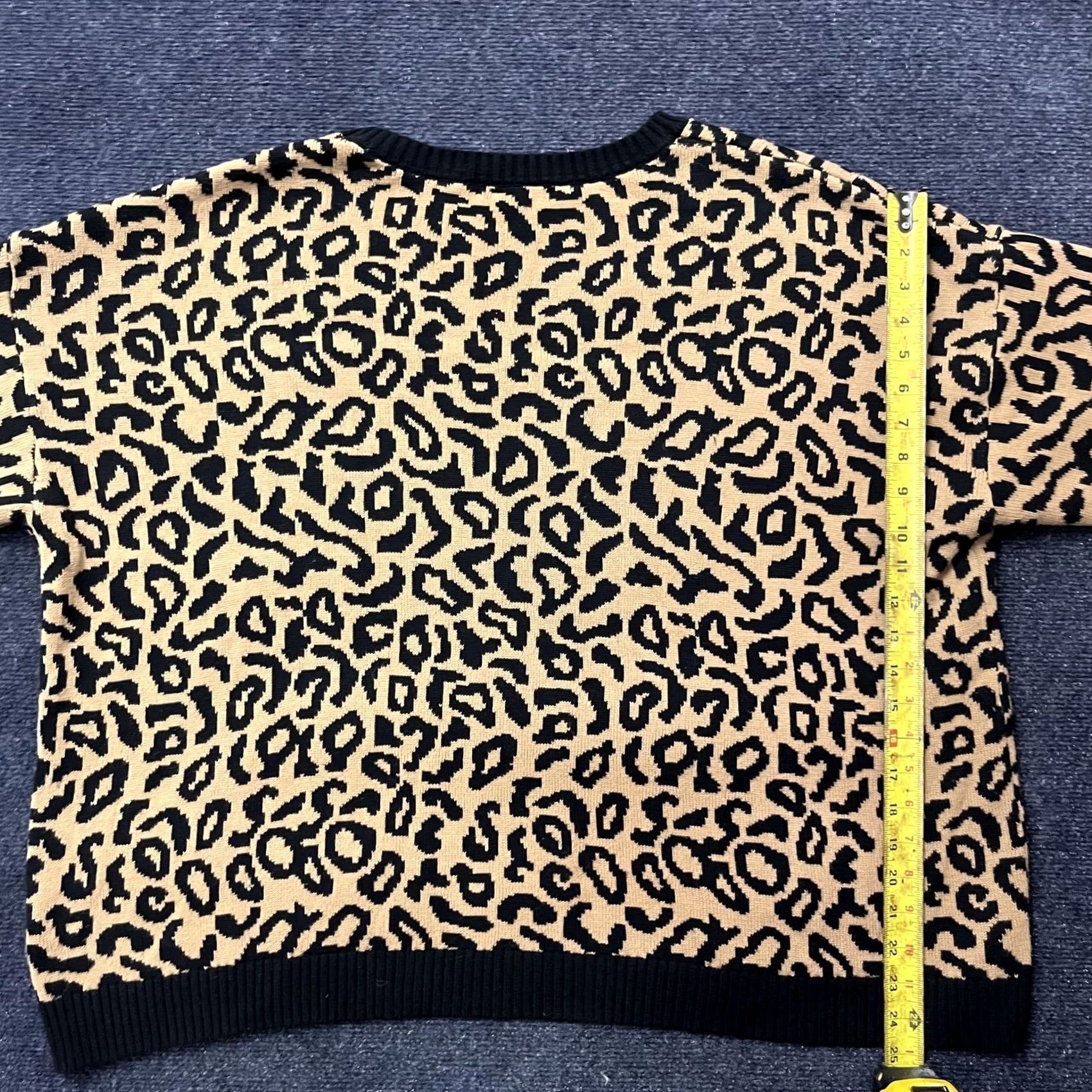 Vintage J Jason Wu Sweater Womens 2X Beige Leopard Print Knit Crewneck Pullover Plus Size XXL / US 16-18 / IT 52-54 - 6 Thumbnail
