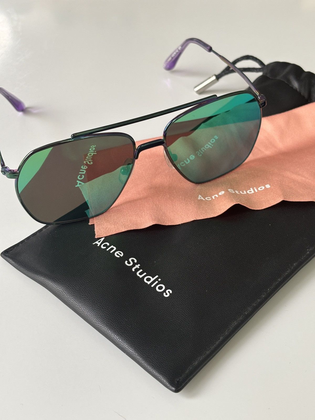 Acne Studios Acne Studios Sunglasses in Green Multicolor Size ONE SIZE - 7 Thumbnail
