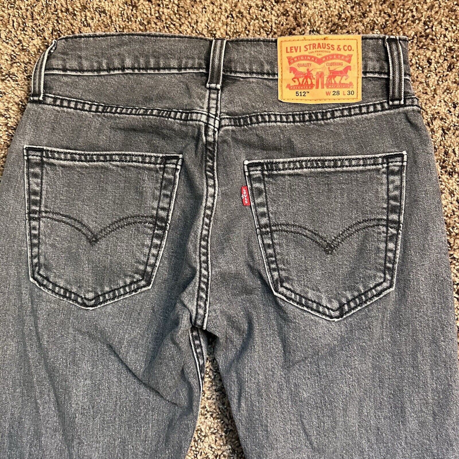 Levi's Levis 512 Jeans 28x30 Black/Grey Denim Slim Taper Fit Casual Size US 28 / EU 44 - 12 Thumbnail