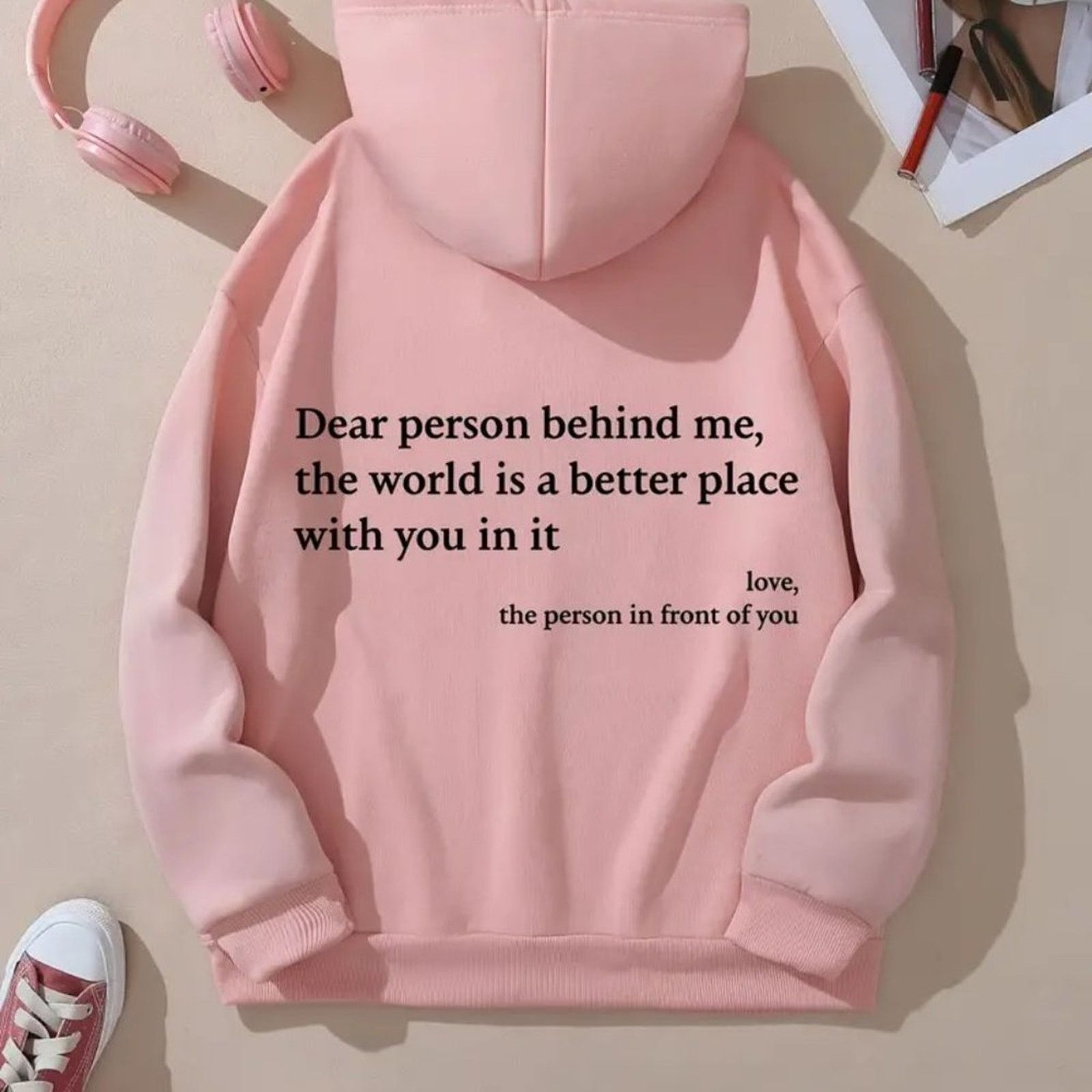 Other You Are Enough Sweatshirt Message on Back - Pink - XXL (14) Size XXL / US 16-18 / IT 52-54 - 4 Thumbnail