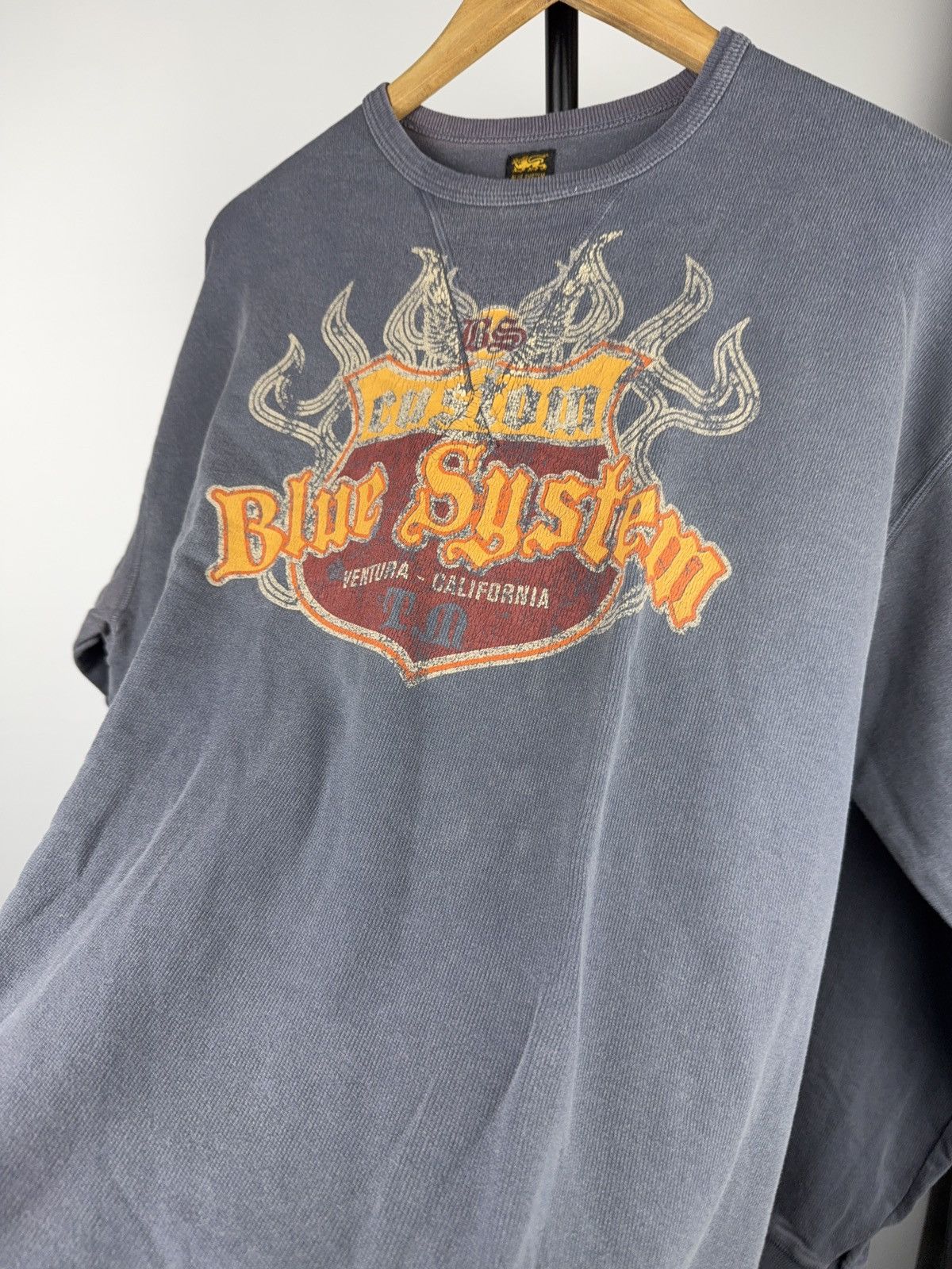 Vintage Vintage Biker Moto Blue System Custom Graphic Sweatshirt XL Size US XL / EU 56 / 4 - 6 Thumbnail