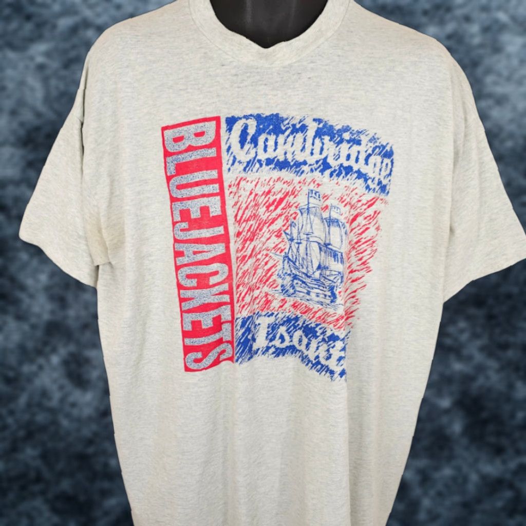 Fruit Of The Loom VINTAGE Cambridge Isanti Bluejackets T Shirt Mens 2XL Gray 90s Made In USA Size US XXL / EU 58 / 5 - 1 Thumbnail