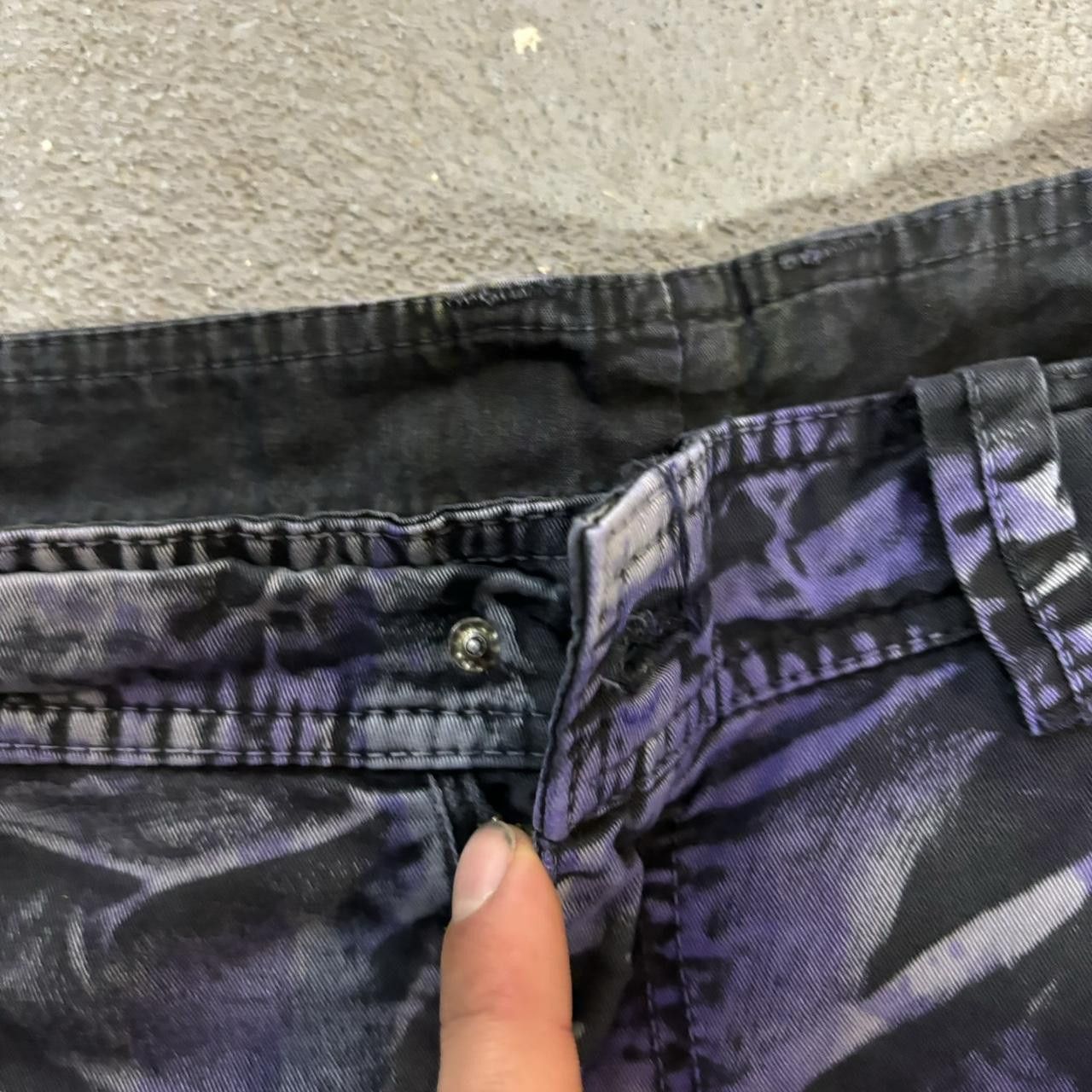 Japanese Brand × Vintage Unique purple & black upcycled skeleton cargo pants Size US 34 / EU 50 - 4 Thumbnail