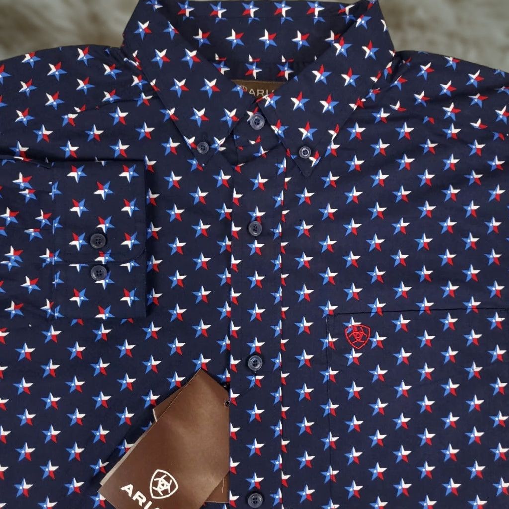 Ariat VINTAGE Ariat Men's Shirt Large Blue Cotton Casual Button Up Long Sleeve Size US L / EU 52-54 / 3 - 1 Thumbnail