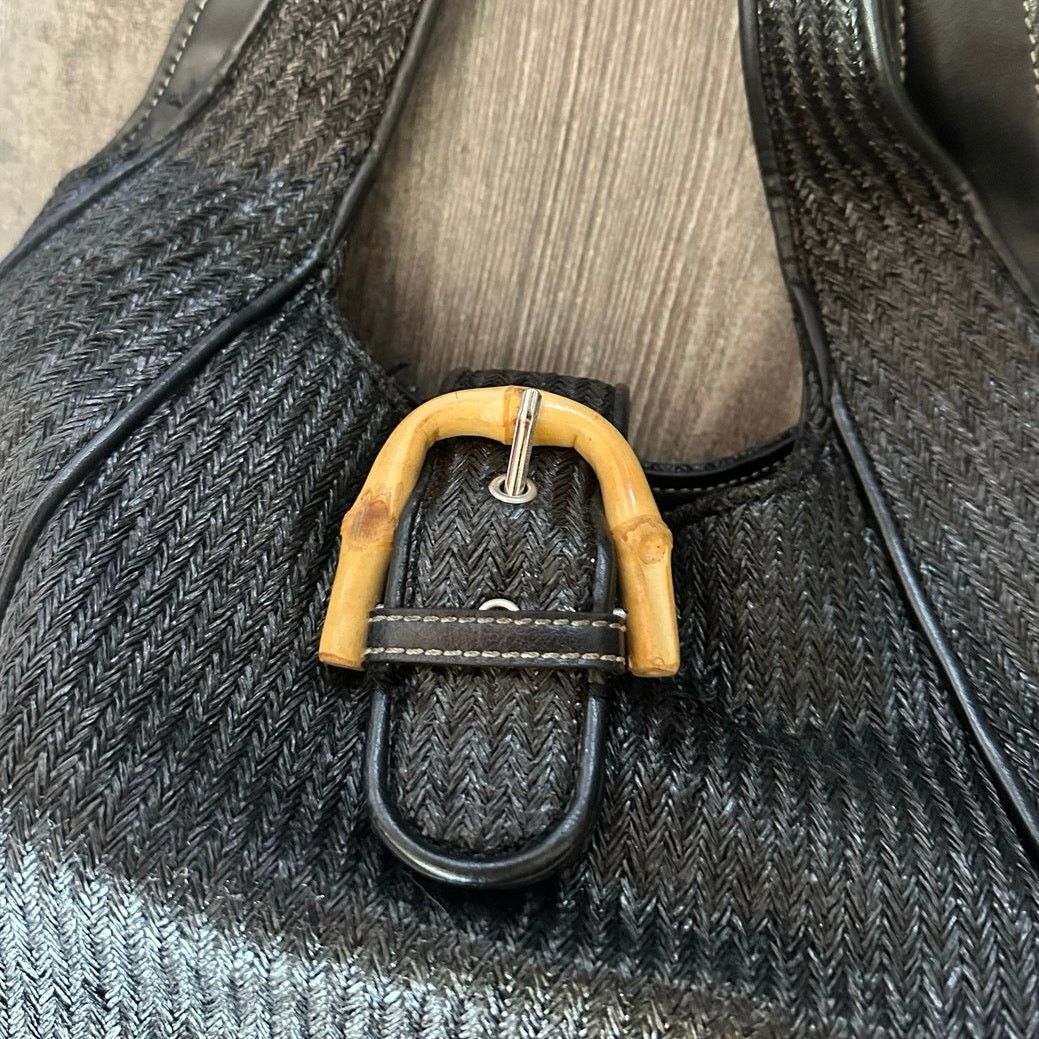 Other no brand black knit bamboo buckle handbag Size ONE SIZE - 2 Thumbnail