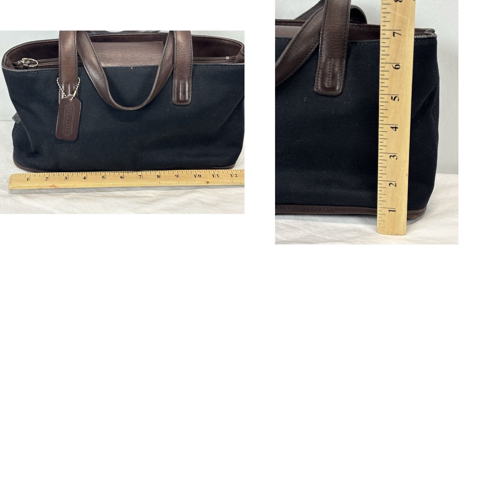 VINTAGE Coach Greenwich Purse Shoulder Bag Tote - Fabric Leather 