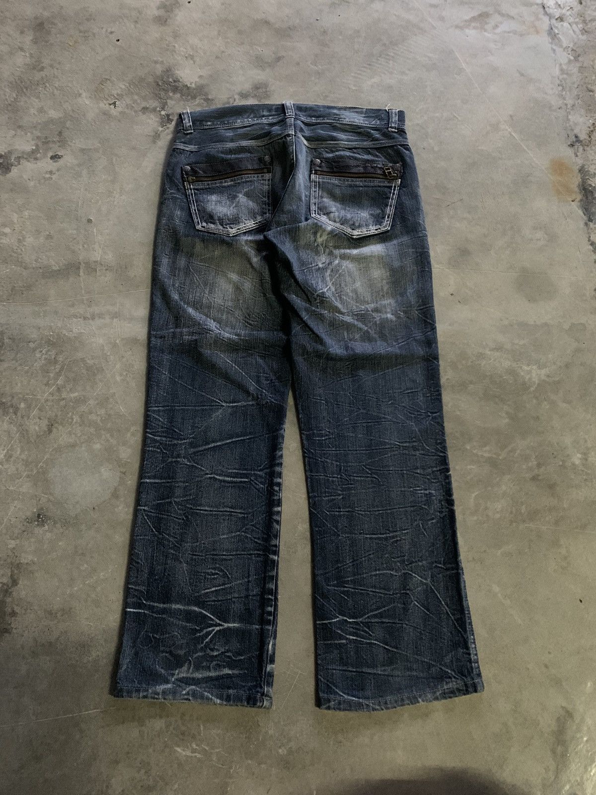 If Six Was Nine ROOT THREE STYLE honeycomb whiskered wash jeans punk goth Size US 33 - 2 Thumbnail