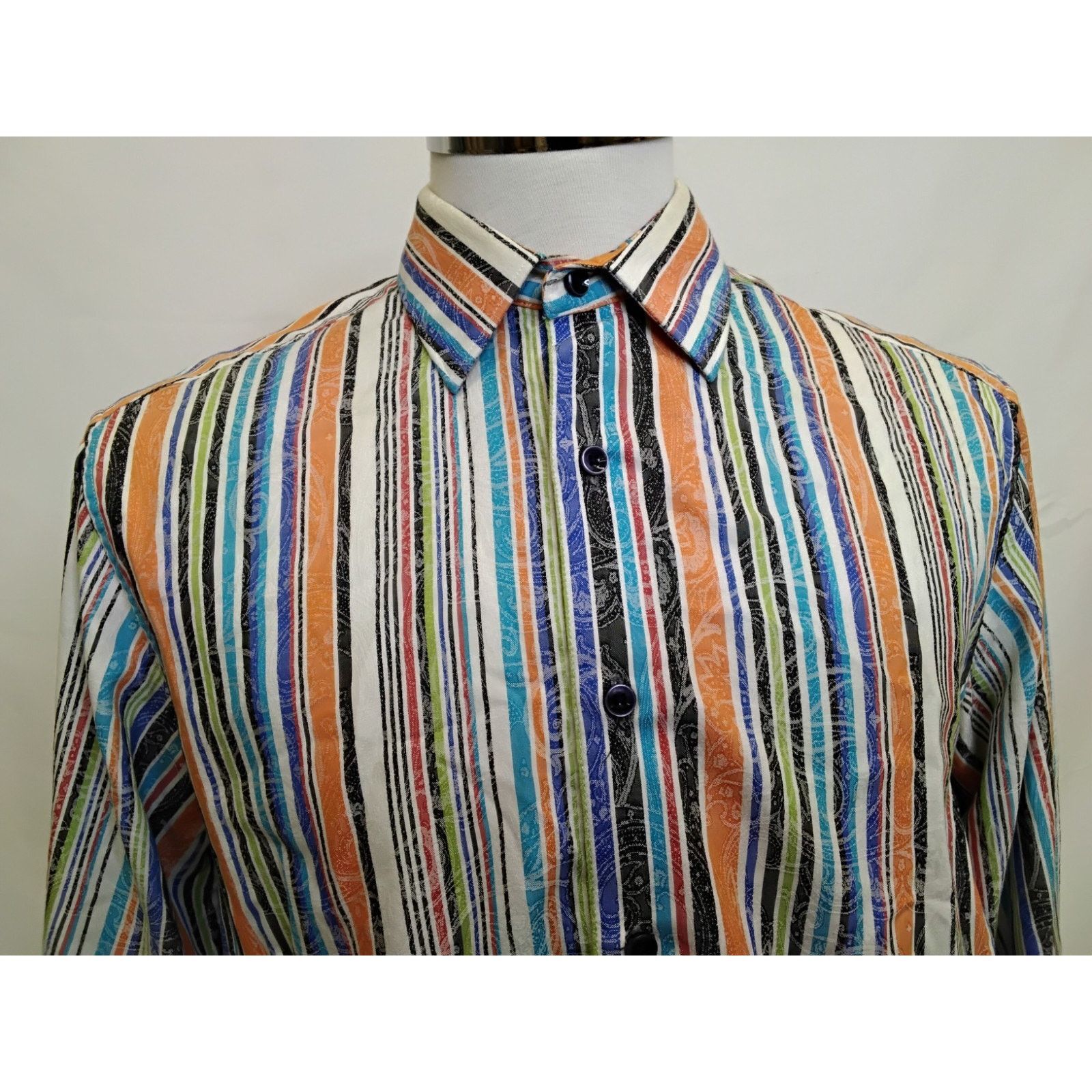 Robert Graham Robert Graham Button Up Shirt Men's L Multicolor Stripe Size US L / EU 52-54 / 3 - 3 Thumbnail