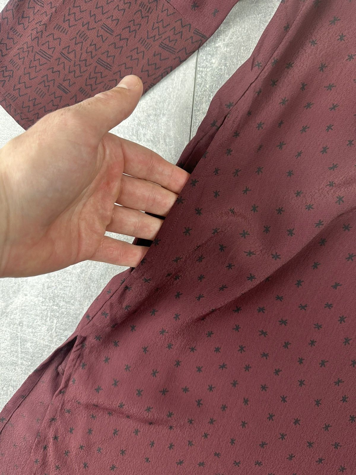 Gudrun Sjoden Gudrun Sjöden Button-Down Shirt Burgundy Printed Dress Size L / US 10 / IT 46 - 9 Thumbnail