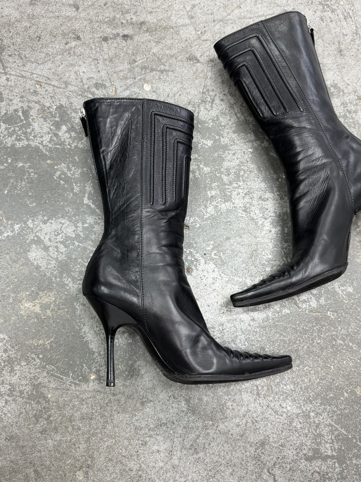 Vintage y2k Archive Real Leather Heels Vintage Boots Size US 7 / IT 37 - 7 Thumbnail