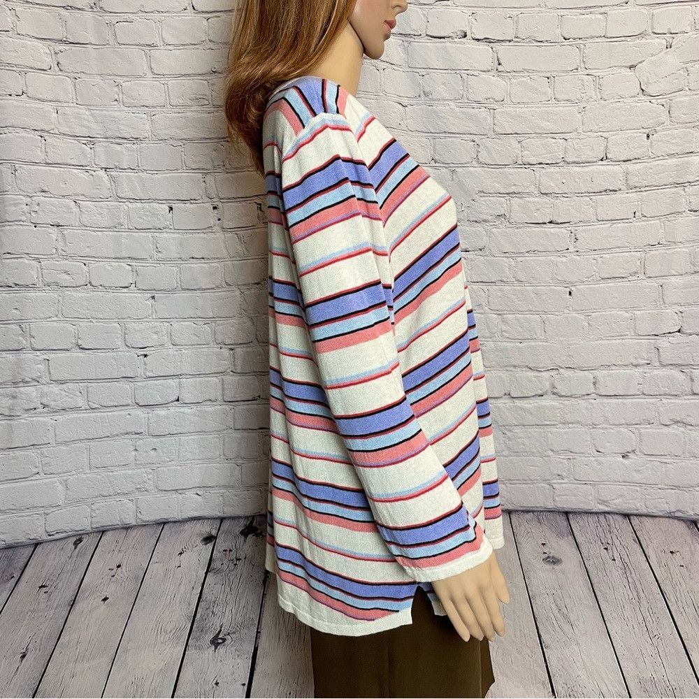 Talbots New Talbots Linen blend Split Neck Striped Sweater Size XL Size XL / US 12-14 / IT 48-50 - 7 Thumbnail