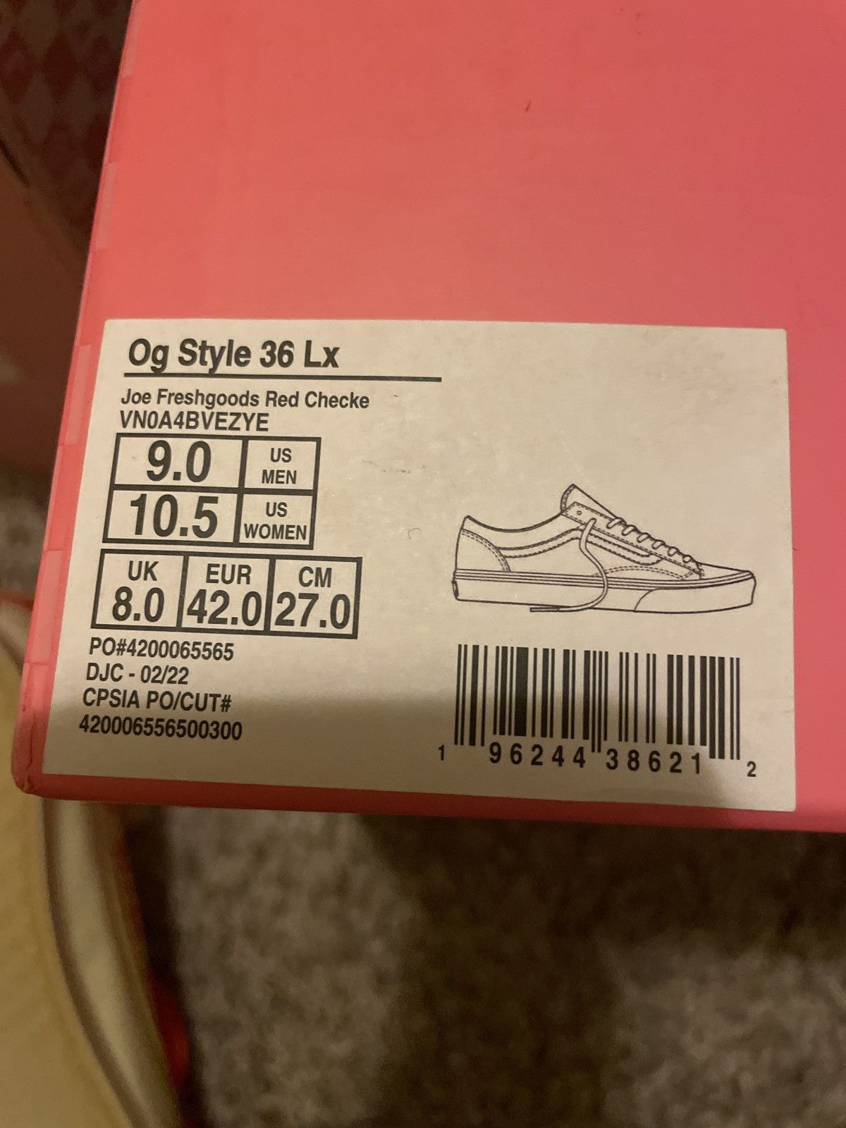 Joe Freshgoods × Vans Vans Men's Joe Freshgoods x OG Style 36 LX 'Honeymoon Stage Size US 9 / EU 42 - 6 Thumbnail