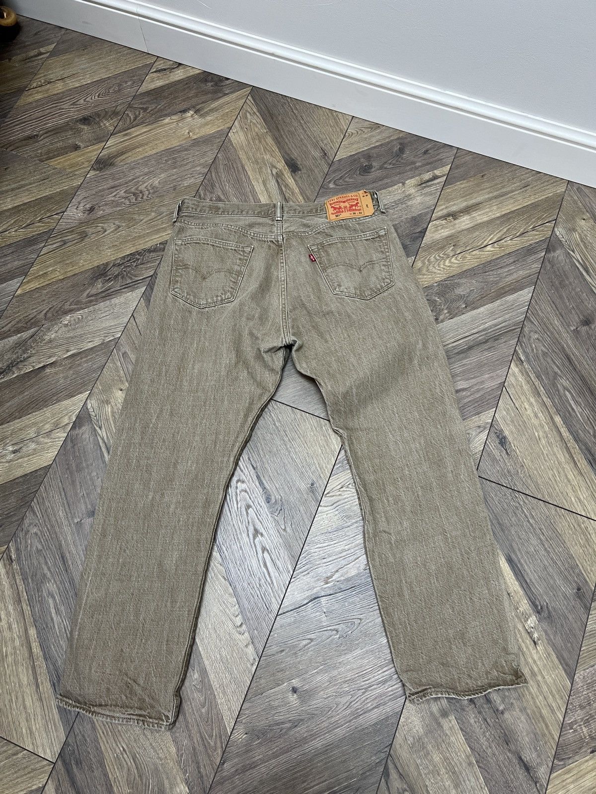 Levi's × Vintage Levis 501 Camel Brown Denim Jeans White Oak Cone Size US 36 / EU 52 - 9 Thumbnail
