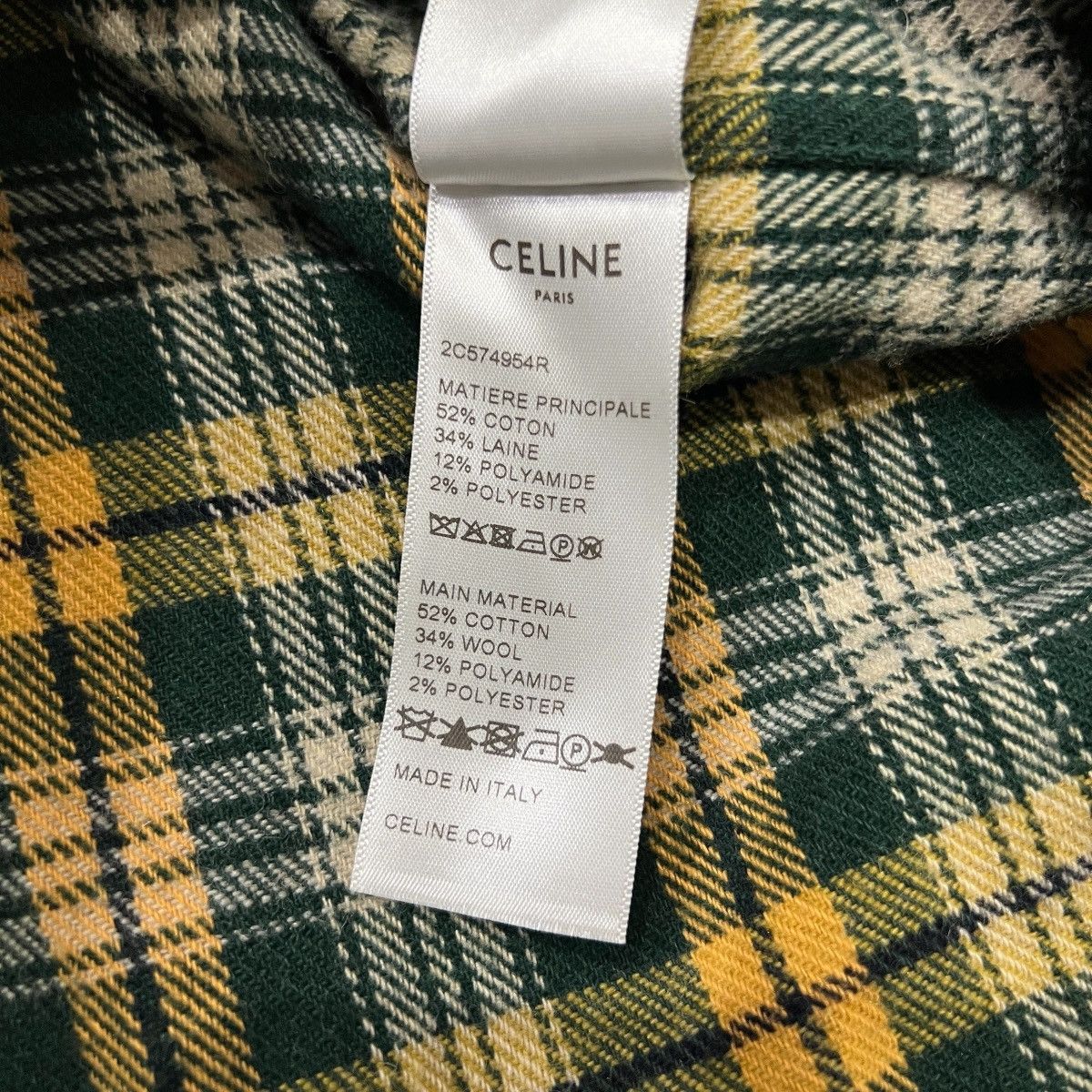 Celine CELINE × Hedi Slimane 2022FW Yellow Plaid Flannel Shirt Size US XXS / EU 40 - 7 Thumbnail