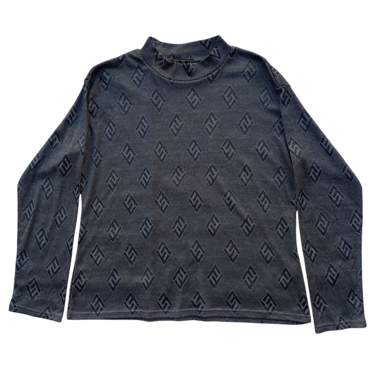 Fendi FENDI FF Full Monogram Zucca Print Mock Neck Top Long Sleeve Size S / US 4 / IT 40 - 2 Thumbnail