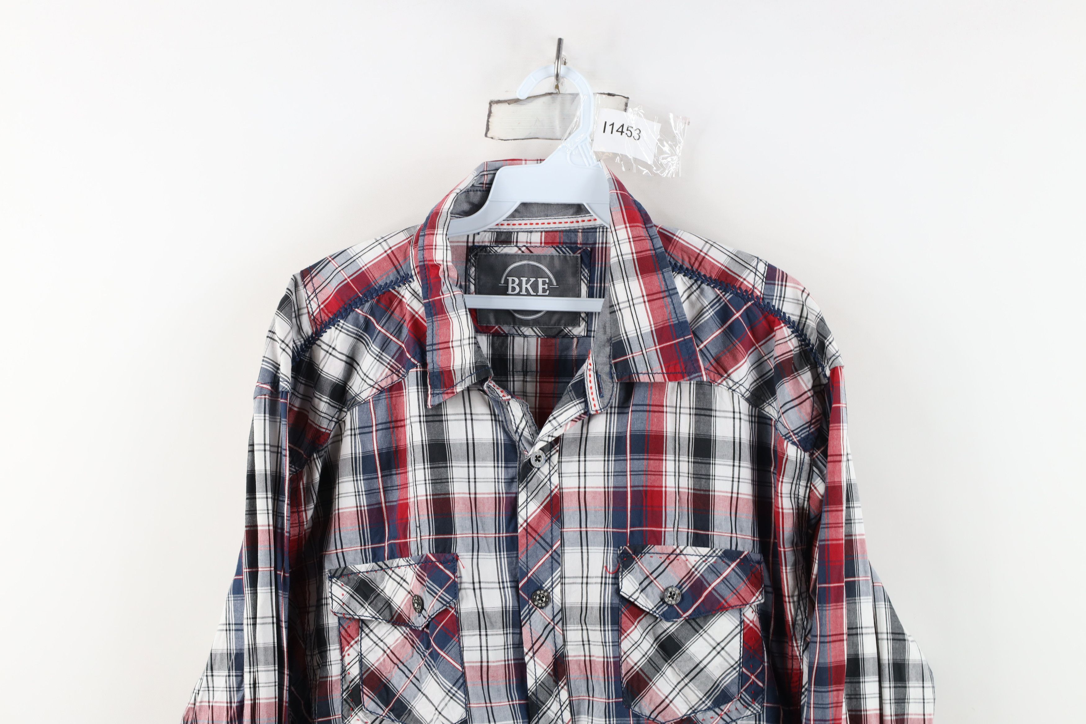 Vintage Buckle BKE Thick Stitch Collared Button Shirt Plaid Cotton Size US XL / EU 56 / 4 - 2 Thumbnail