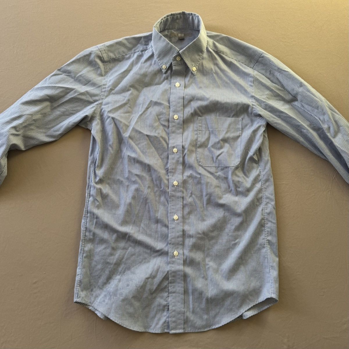 Uniqlo Uniqlo Checkered Oxford Slim Shirt Size US XS / EU 42 / 0 - 2 Thumbnail