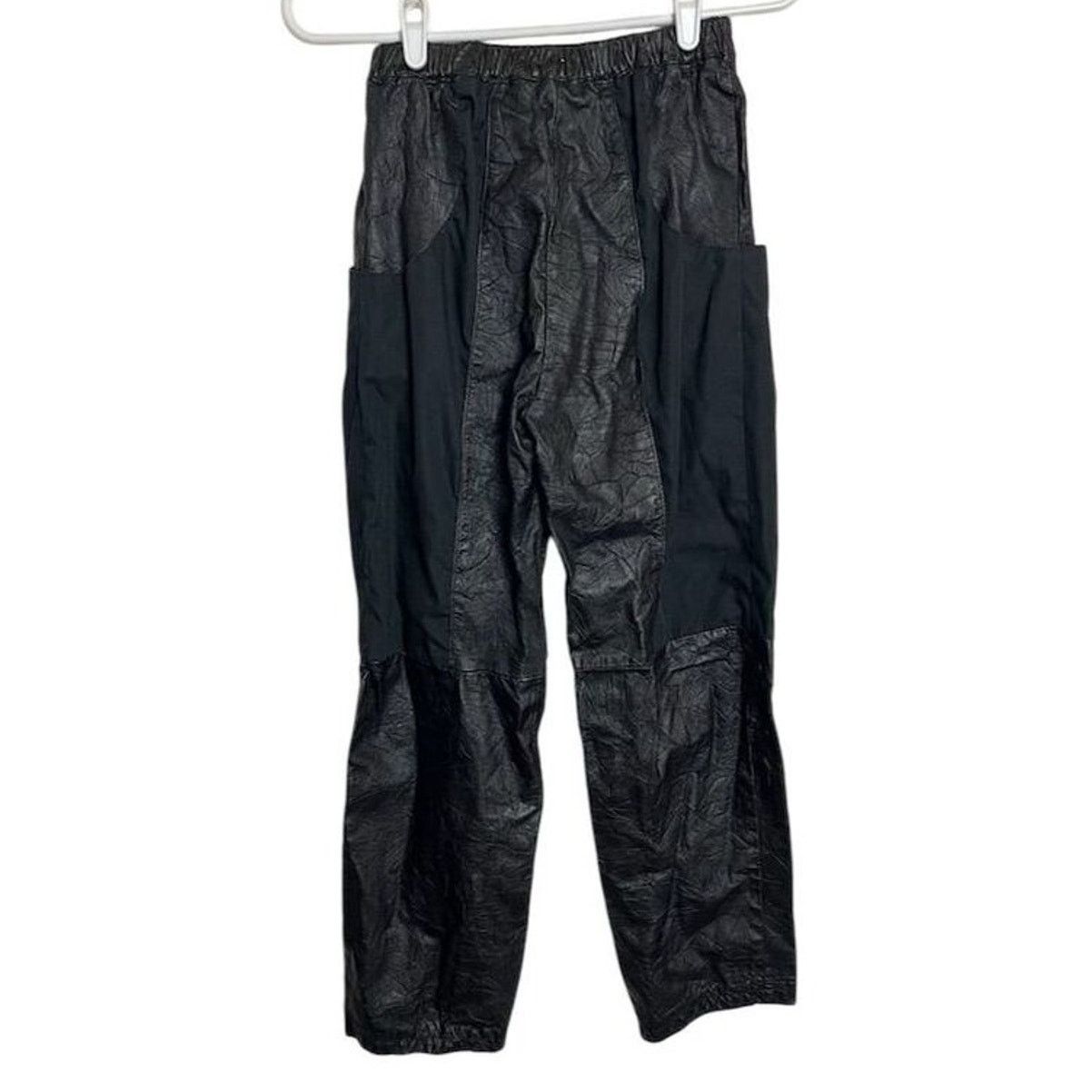 Vintage Vintage Peorgee Sport SallyB Women's Black Leather Pants XS Size 23" - 2 Thumbnail