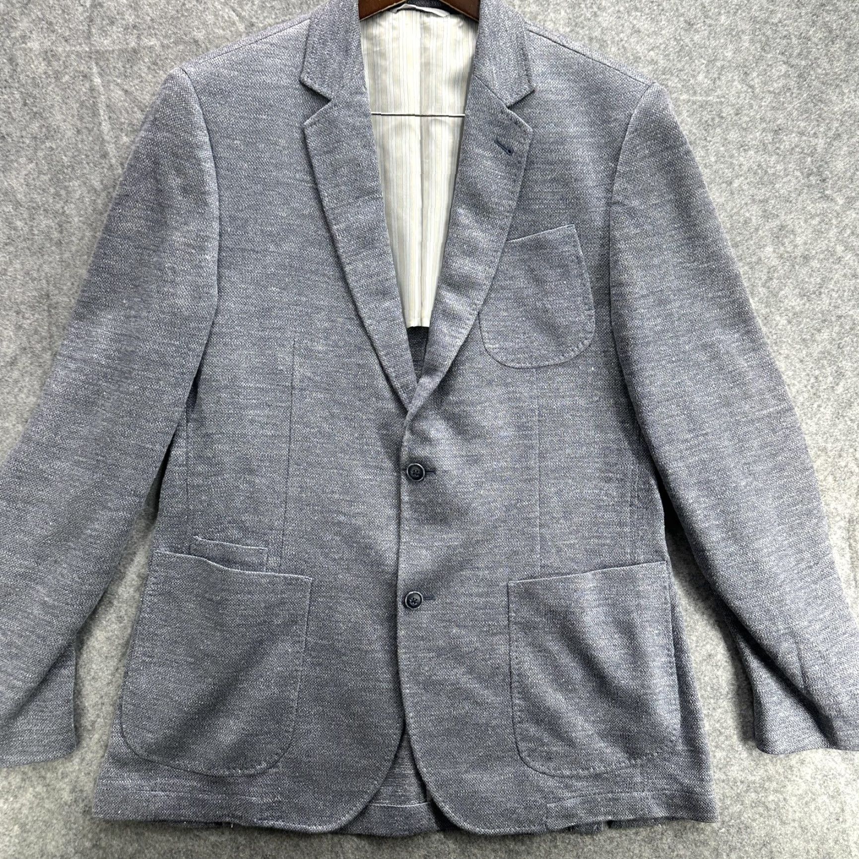 Vintage VINTAGE Flynt Blazer Mens 42 Long Gray Linen Nylon Unstructured Sport Coat Jacket Pockets Size 42R - 2 Thumbnail