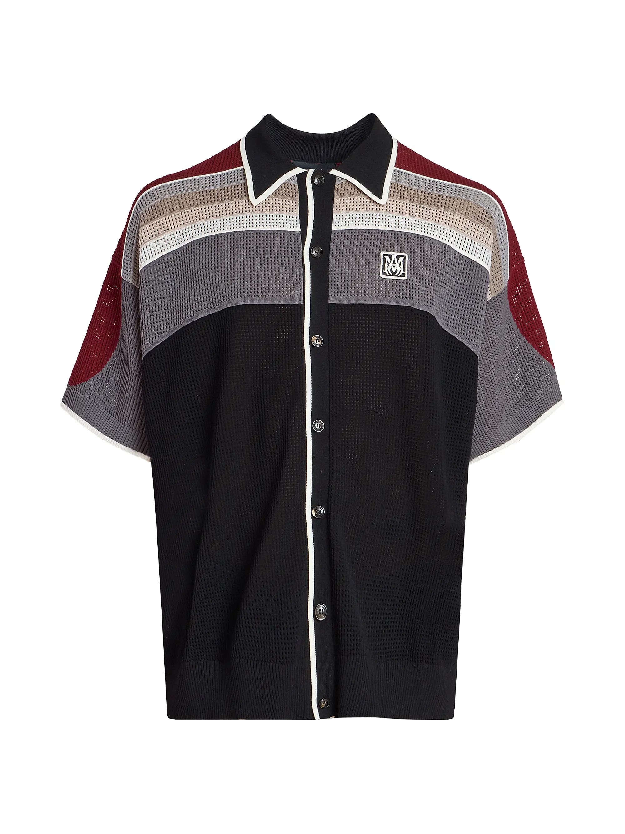 Amiri os11x0526 MA Waffle-Knit Sport Shirt in Multicolor Size US XL / EU 56 / 4 - 1 Thumbnail