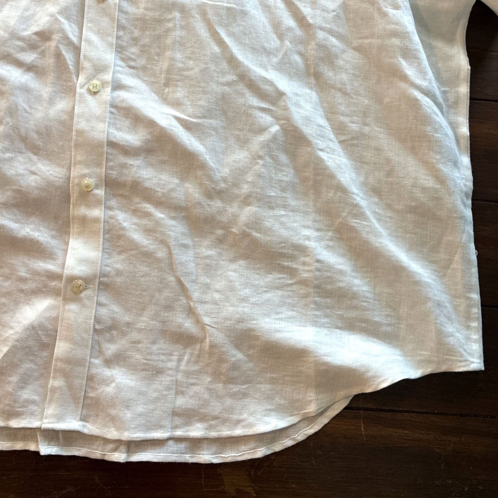 Perry Ellis Perry Ellis Shirt Mens 3XLT White Linen Cotton Blend Long Sleeve Pullover Tall Size US XXL / EU 58 / 5 - 3 Thumbnail