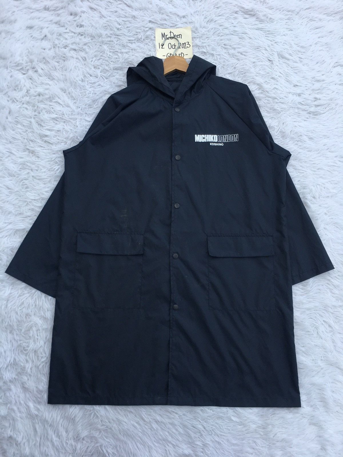 Japanese Brand Rare Michiko Koshino London Long Raincoat /Nylon Outerwear Size US L / EU 52-54 / 3 - 6 Thumbnail
