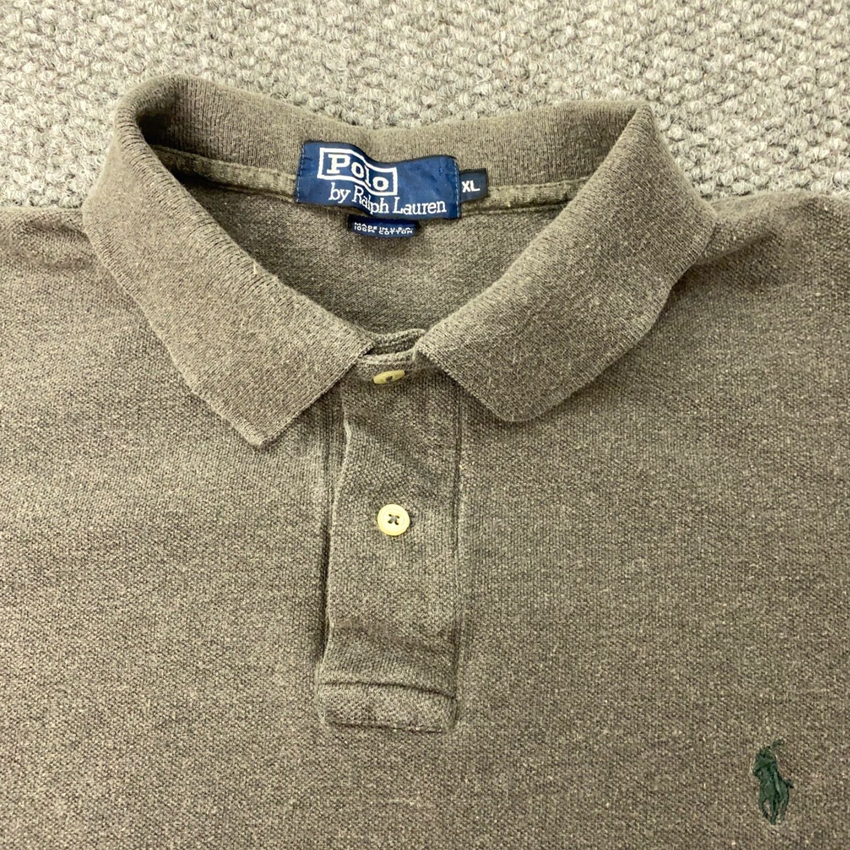 Polo Ralph Lauren VINTAGE Polo Ralph Lauren Polo Shirt Mens XL Gray Striped 90s Preppy Made in USA Size US XL / EU 56 / 4 - 3 Thumbnail