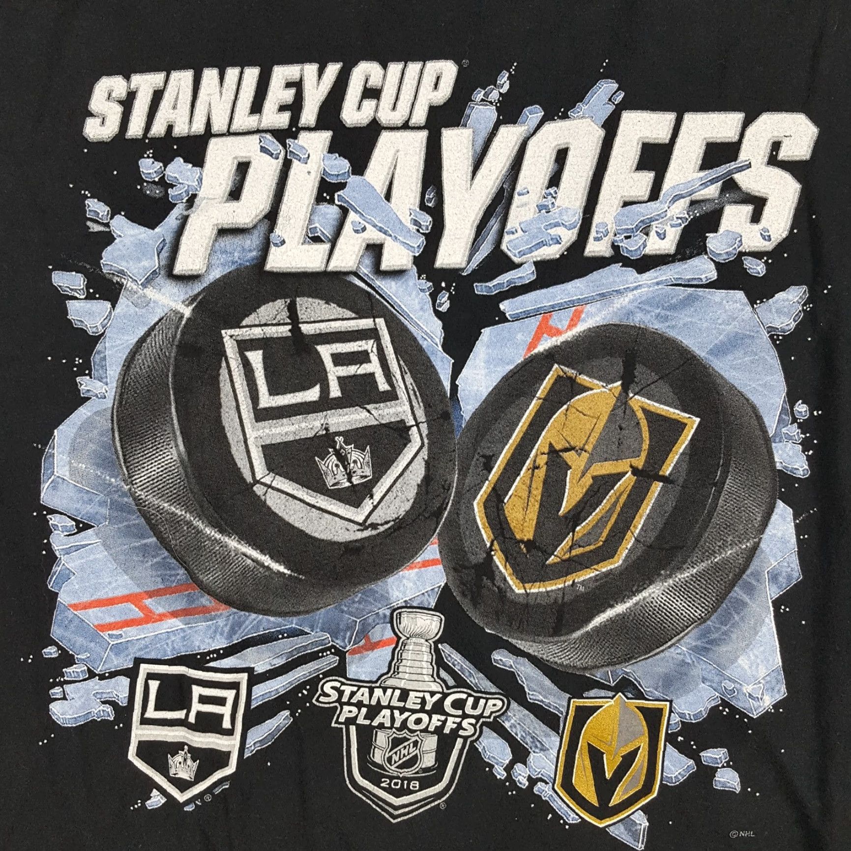 NFL VINTAGE NFL T-Shirt 2018 Stanley Cup Playoffs Vegas Golden Knights Black XL Mens Size US XL / EU 56 / 4 - 3 Thumbnail