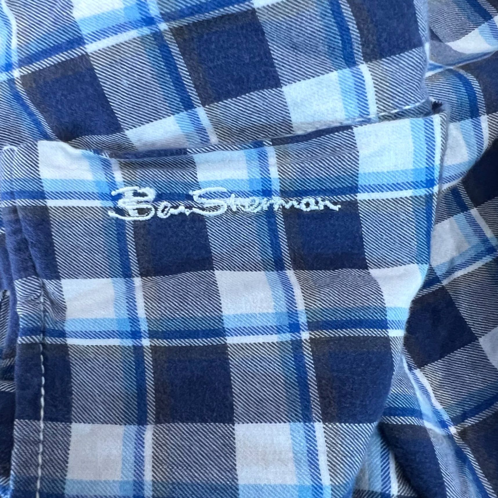 Ben Sherman Ben Sherman Plaid Button-Up Shirt Mens L Blue Long Sleeve Size US L / EU 52-54 / 3 - 7 Thumbnail