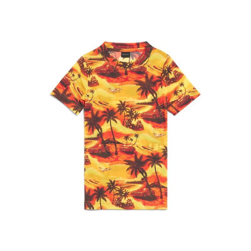Balenciaga o1la1rc1a0725 Hawaiian Car T-Shirt Fitted in Multicolor Size S / US 4 / IT 40 - 3 Thumbnail