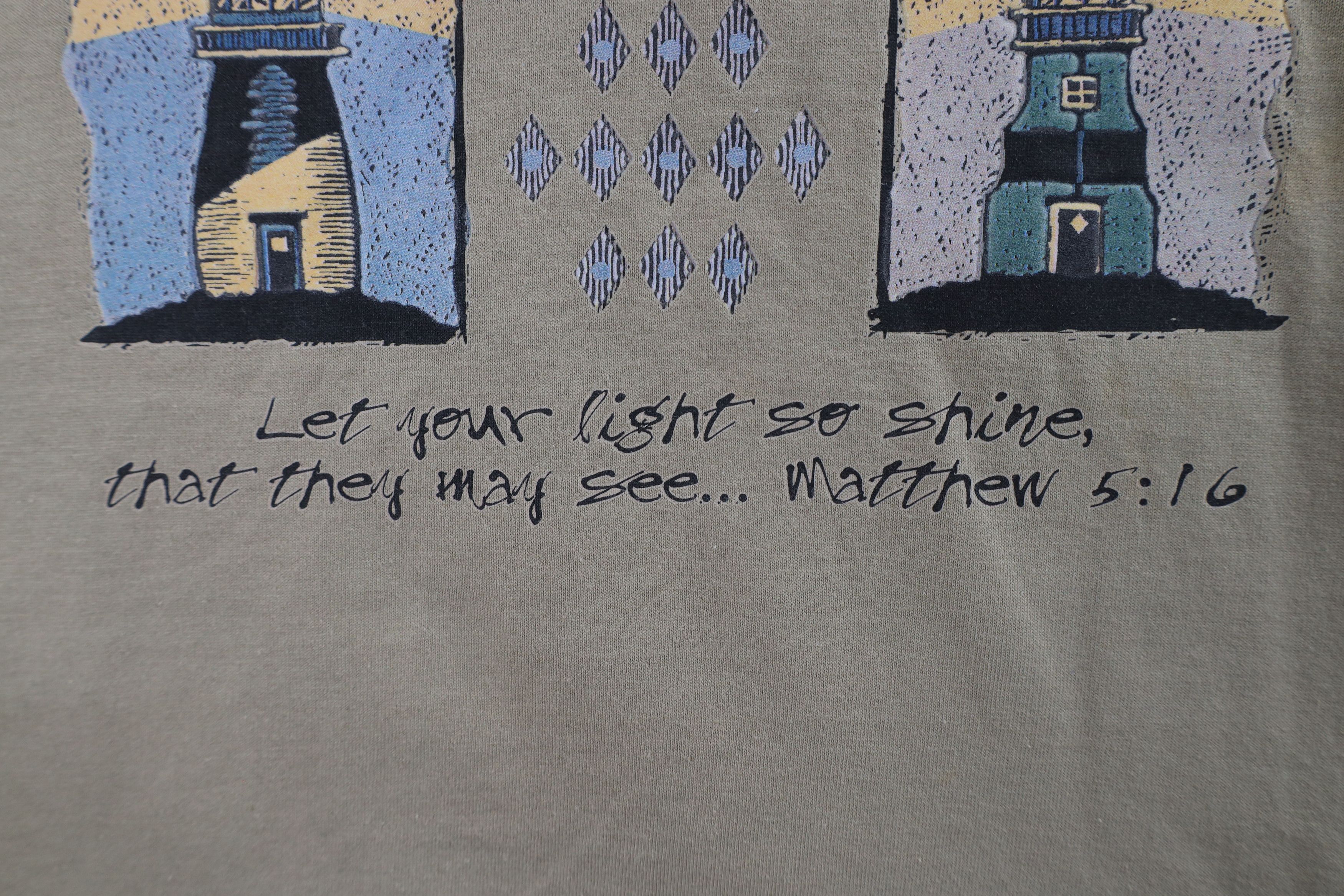 Vintage Vintage 90s Christian Lighthouse Matthew 5:16 T-Shirt USA Size US XL / EU 56 / 4 - 5 Thumbnail