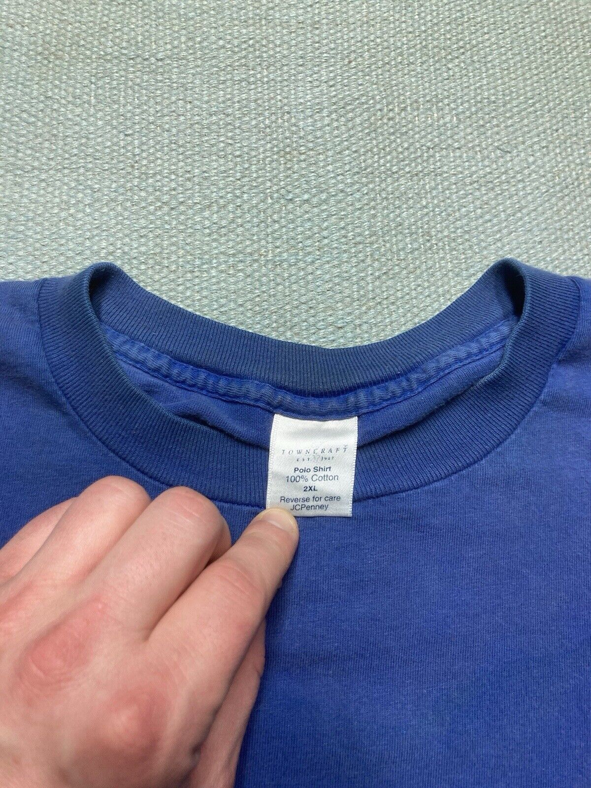 Towncraft VTG 80s pocket t shirt blank blue towncraft cotton XL tall Size US XL / EU 56 / 4 - 6 Thumbnail
