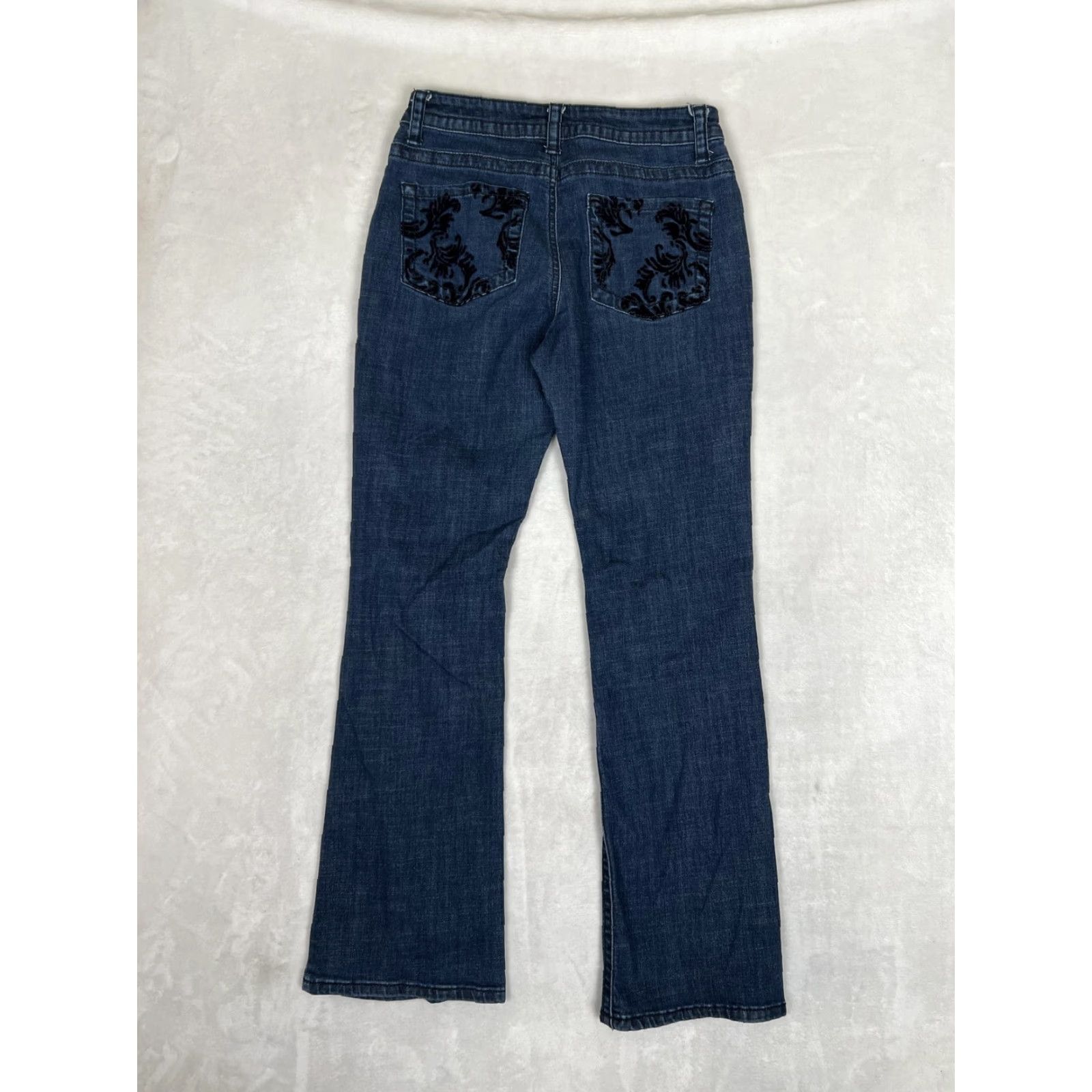 Lee Lee Jeans Womens 10 Blue Dark Wash Low Rise Bootcut Stretch Denim Slender Secret Secret Jeans Size 32" / US 10 / IT 46 - 6 Thumbnail