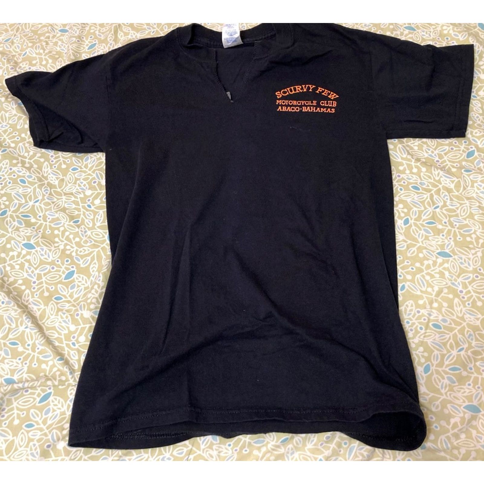 Vintage SCURVY FEW Motorcycle Club Bahamas Womens V Neck S Tank Black S Size S / US 4 / IT 40 - 2 Thumbnail